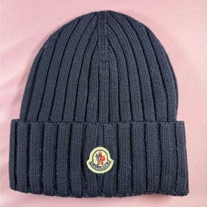 Moncler Dark Blue Knit Beanie
